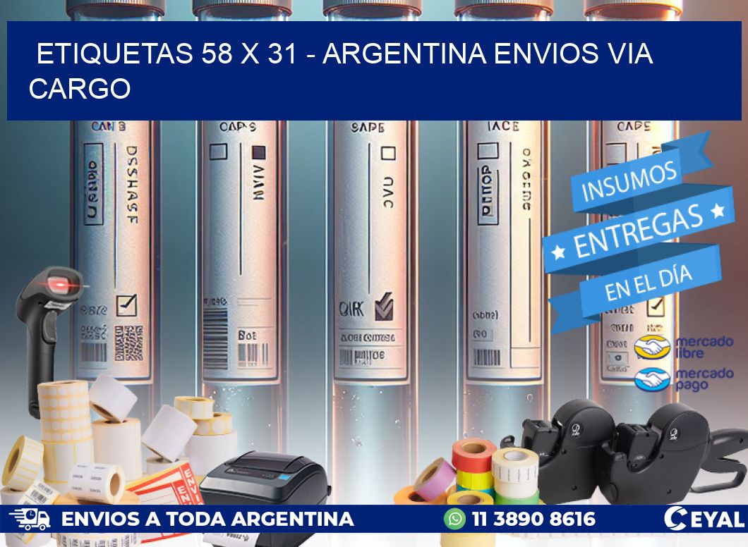 ETIQUETAS 58 x 31 - ARGENTINA ENVIOS VIA CARGO