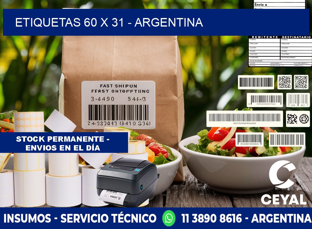 ETIQUETAS 60 x 31 - ARGENTINA