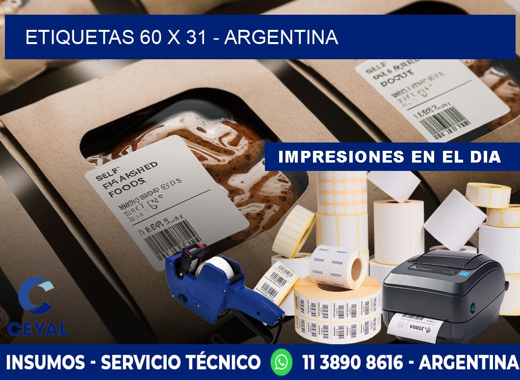 ETIQUETAS 60 x 31 - ARGENTINA