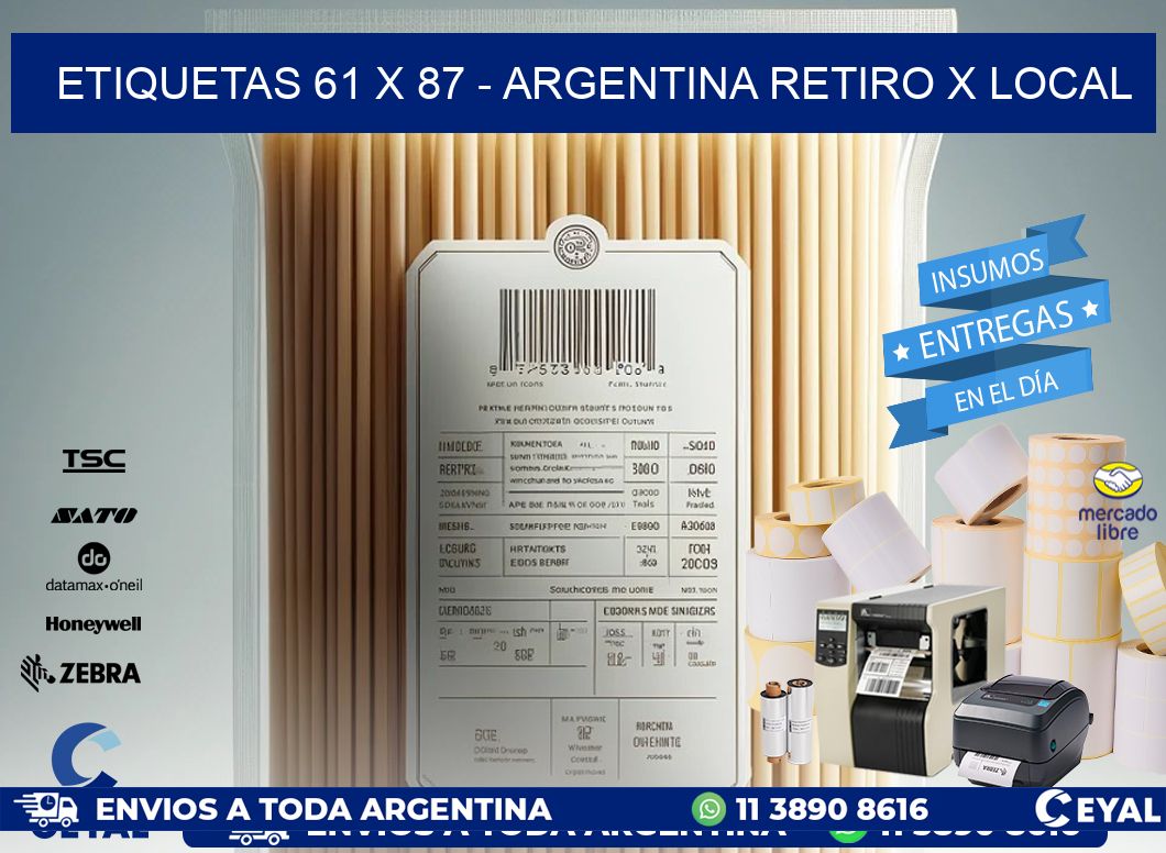 ETIQUETAS 61 x 87 - ARGENTINA RETIRO X LOCAL