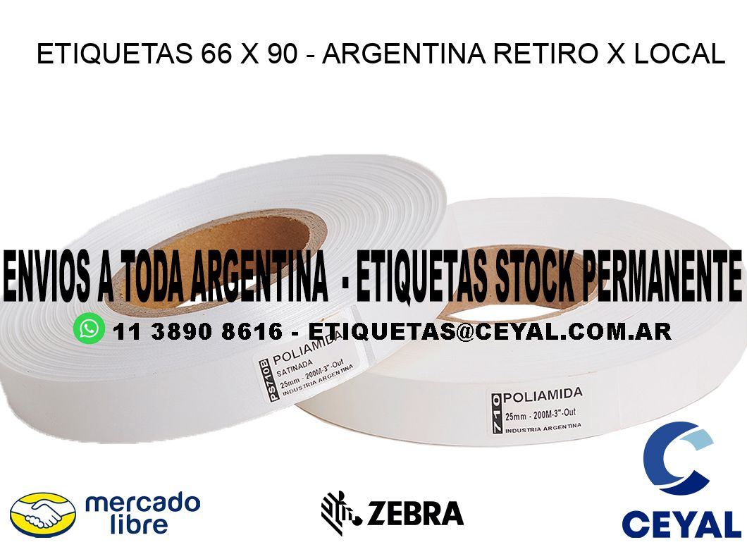 ETIQUETAS 66 x 90 - ARGENTINA RETIRO X LOCAL