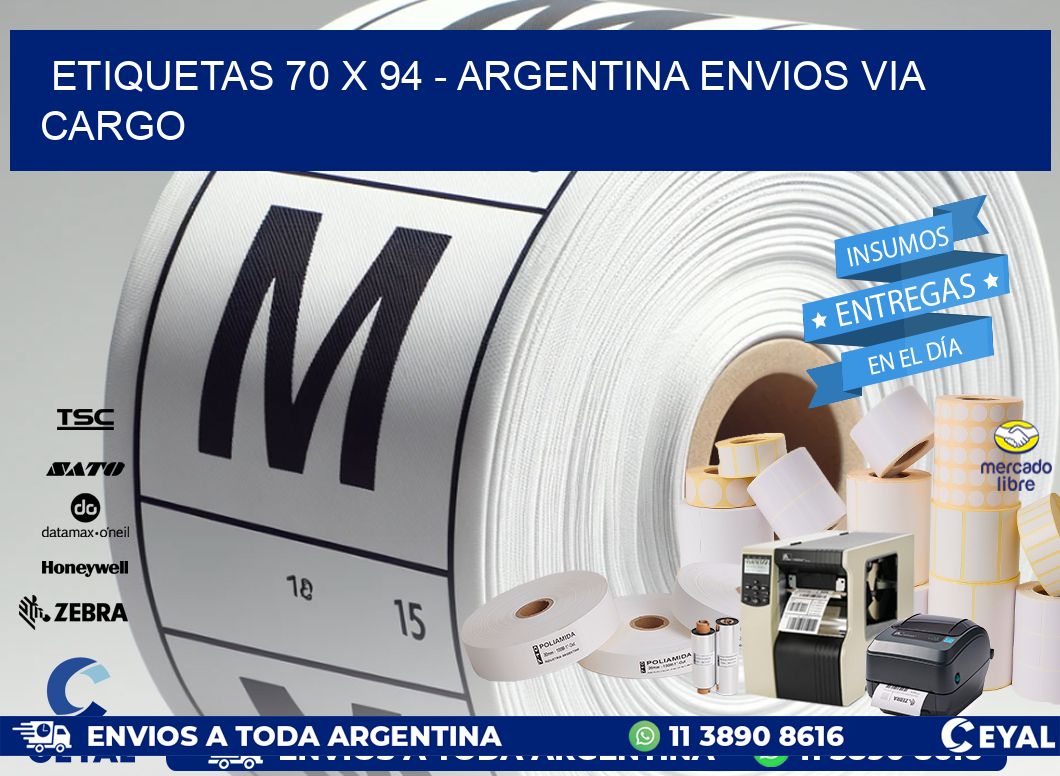 ETIQUETAS 70 x 94 - ARGENTINA ENVIOS VIA CARGO