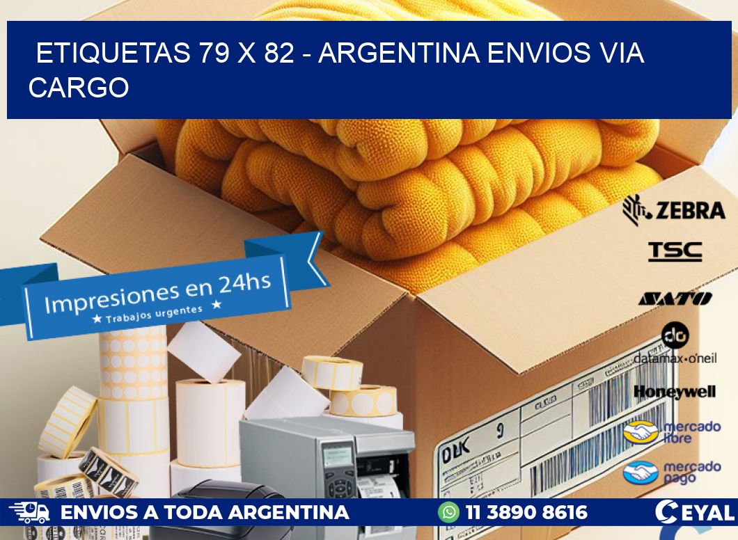 ETIQUETAS 79 x 82 - ARGENTINA ENVIOS VIA CARGO