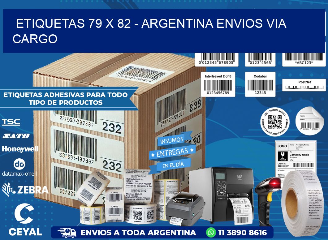 ETIQUETAS 79 x 82 - ARGENTINA ENVIOS VIA CARGO