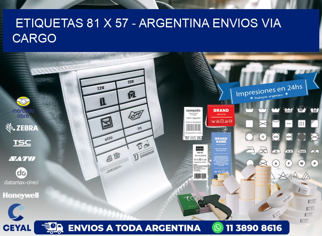 ETIQUETAS 81 x 57 - ARGENTINA ENVIOS VIA CARGO