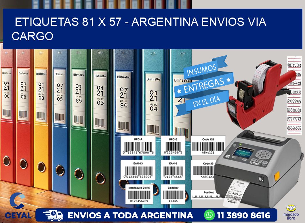 ETIQUETAS 81 x 57 - ARGENTINA ENVIOS VIA CARGO