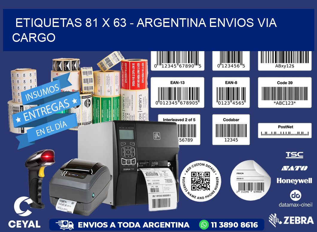 ETIQUETAS 81 x 63 - ARGENTINA ENVIOS VIA CARGO