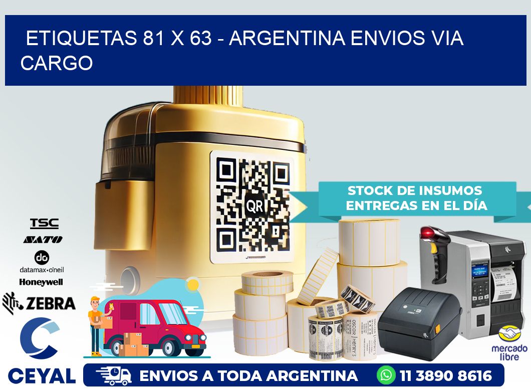 ETIQUETAS 81 x 63 – ARGENTINA ENVIOS VIA CARGO