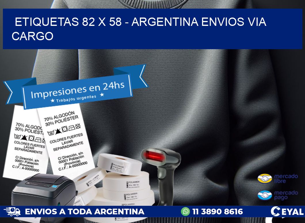 ETIQUETAS 82 x 58 - ARGENTINA ENVIOS VIA CARGO