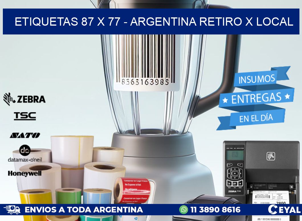 ETIQUETAS 87 x 77 - ARGENTINA RETIRO X LOCAL