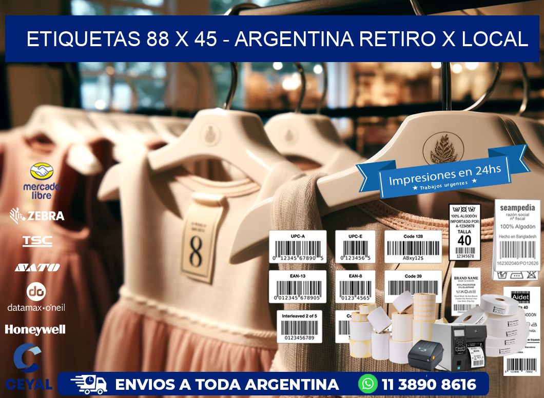 ETIQUETAS 88 x 45 - ARGENTINA RETIRO X LOCAL