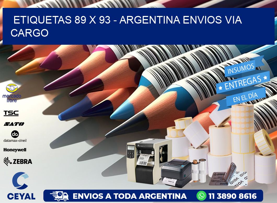 ETIQUETAS 89 x 93 - ARGENTINA ENVIOS VIA CARGO