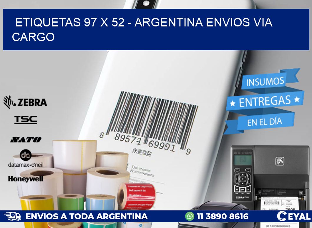 ETIQUETAS 97 x 52 - ARGENTINA ENVIOS VIA CARGO