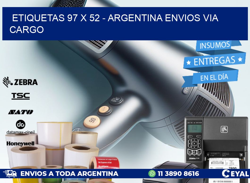 ETIQUETAS 97 x 52 - ARGENTINA ENVIOS VIA CARGO