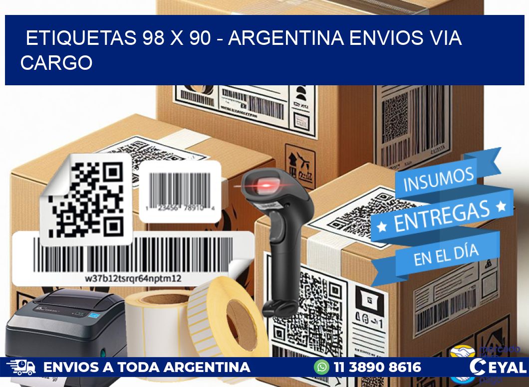 ETIQUETAS 98 x 90 - ARGENTINA ENVIOS VIA CARGO