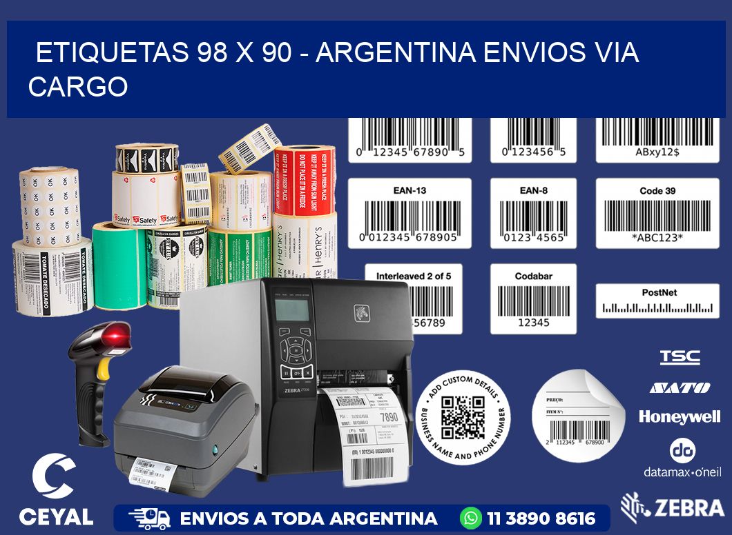 ETIQUETAS 98 x 90 - ARGENTINA ENVIOS VIA CARGO