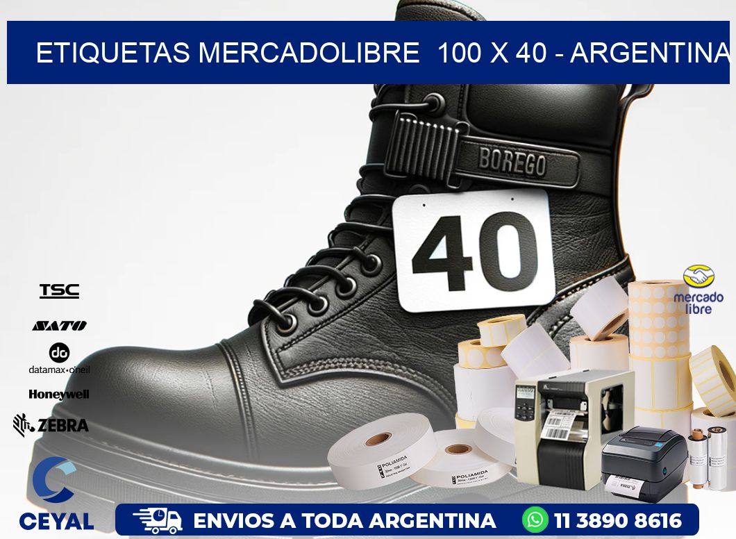 ETIQUETAS MERCADOLIBRE  100 x 40 - ARGENTINA