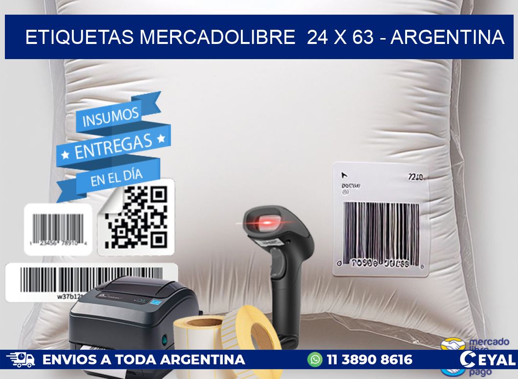 ETIQUETAS MERCADOLIBRE  24 x 63 - ARGENTINA