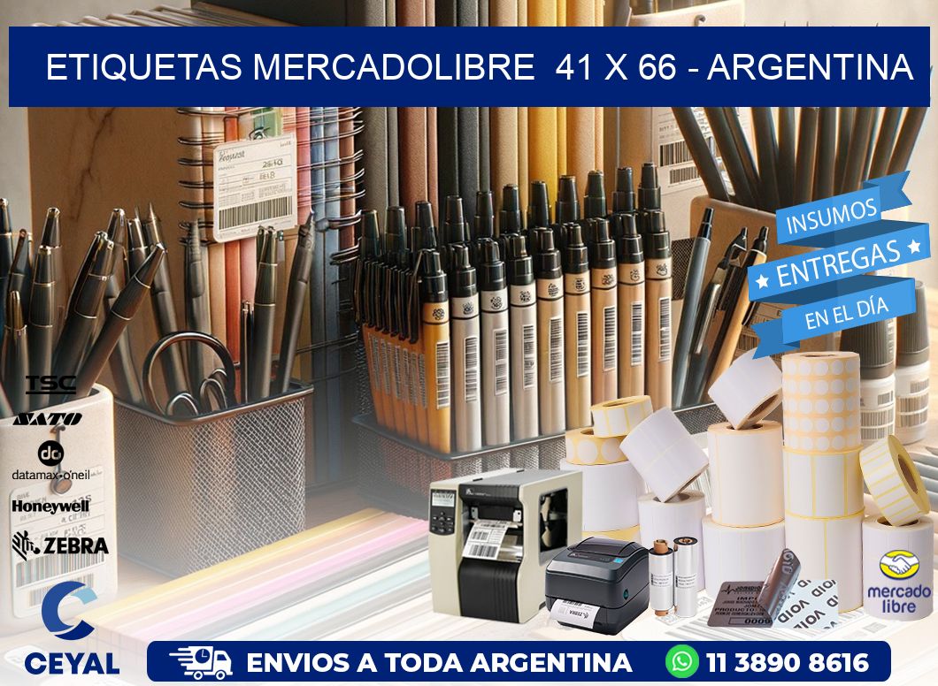 ETIQUETAS MERCADOLIBRE  41 x 66 - ARGENTINA