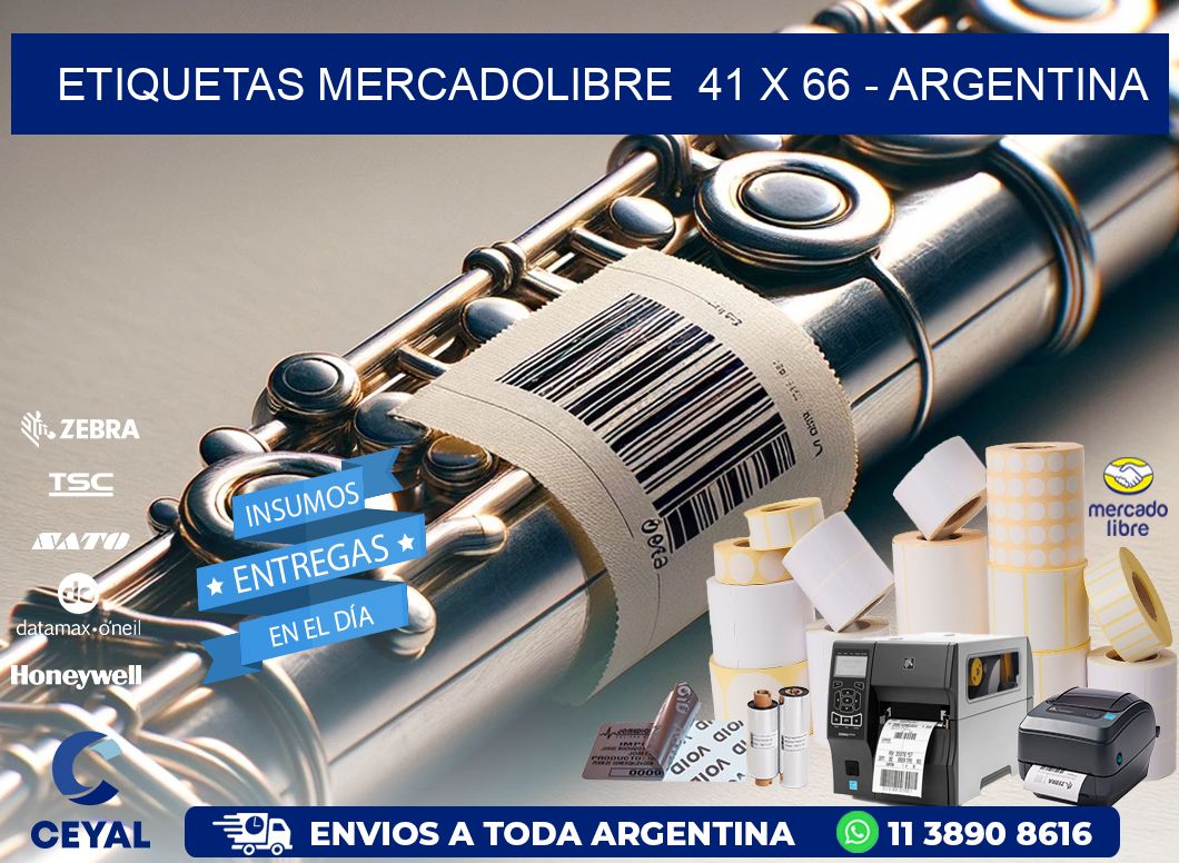 ETIQUETAS MERCADOLIBRE  41 x 66 - ARGENTINA