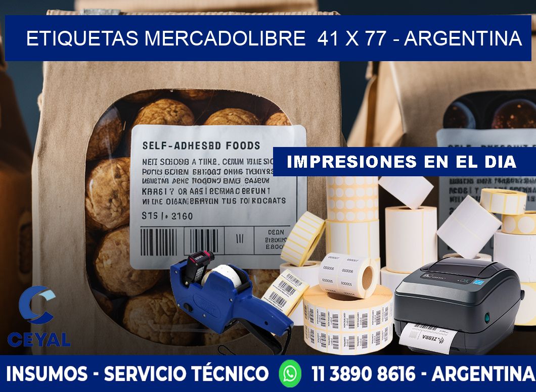 ETIQUETAS MERCADOLIBRE  41 x 77 - ARGENTINA