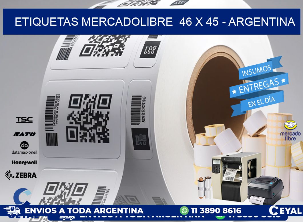 ETIQUETAS MERCADOLIBRE  46 x 45 - ARGENTINA