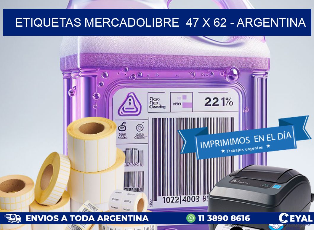 ETIQUETAS MERCADOLIBRE  47 x 62 - ARGENTINA