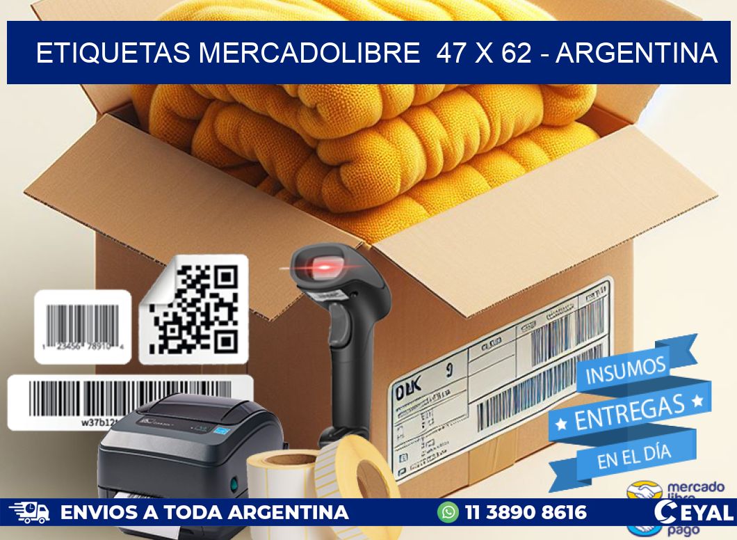 ETIQUETAS MERCADOLIBRE  47 x 62 - ARGENTINA