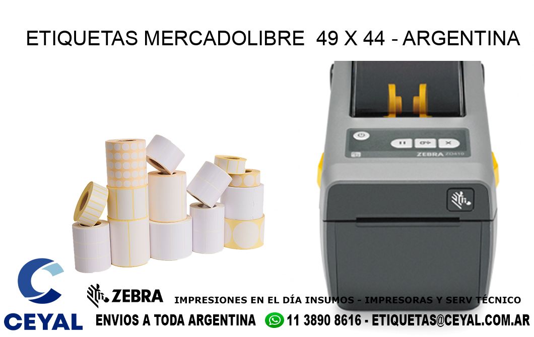 ETIQUETAS MERCADOLIBRE  49 x 44 - ARGENTINA