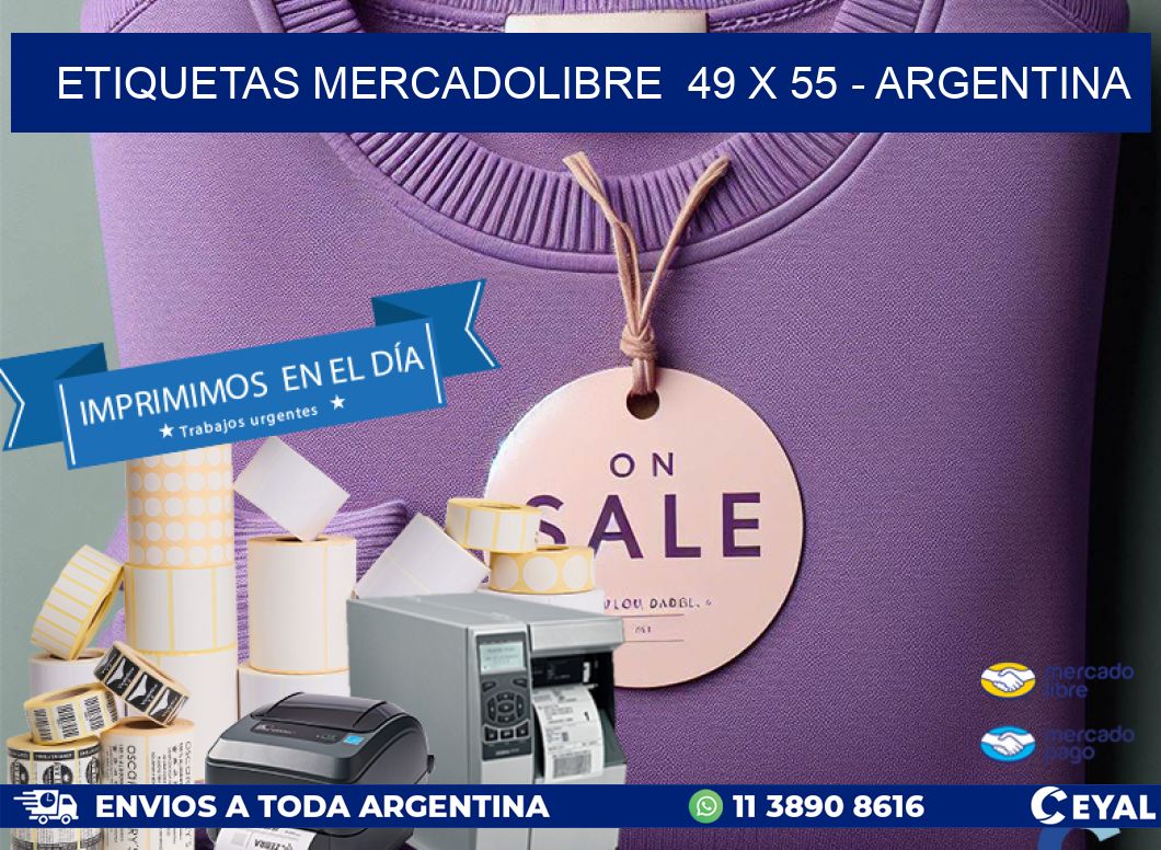 ETIQUETAS MERCADOLIBRE  49 x 55 - ARGENTINA