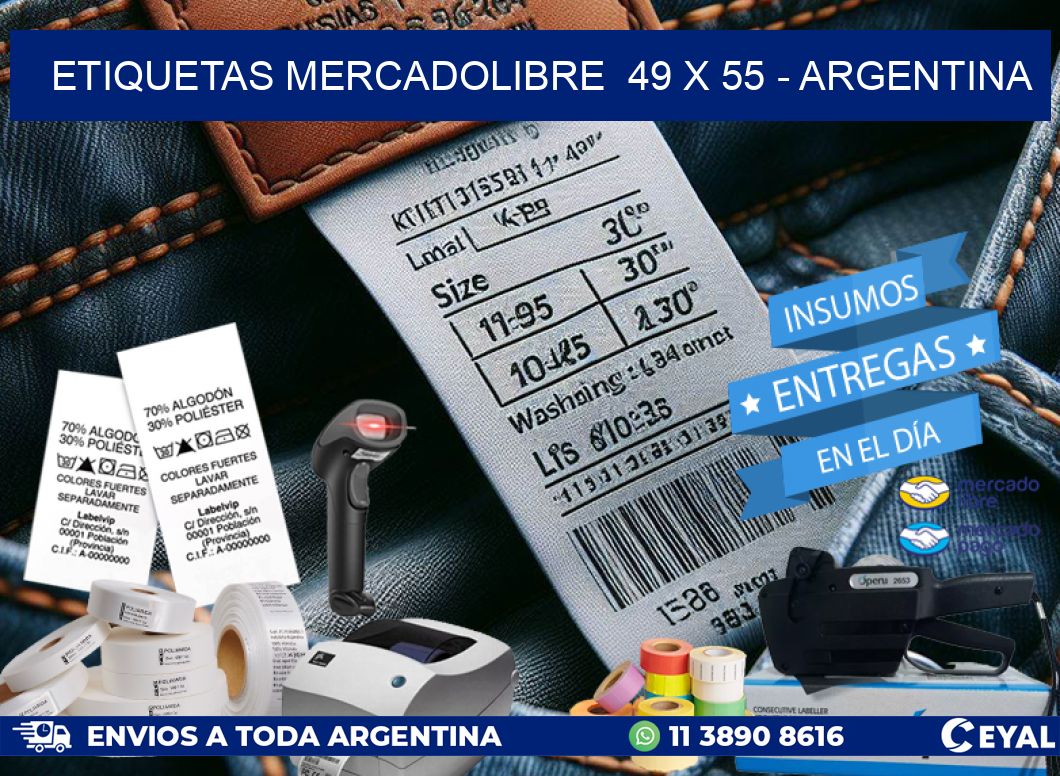 ETIQUETAS MERCADOLIBRE  49 x 55 – ARGENTINA