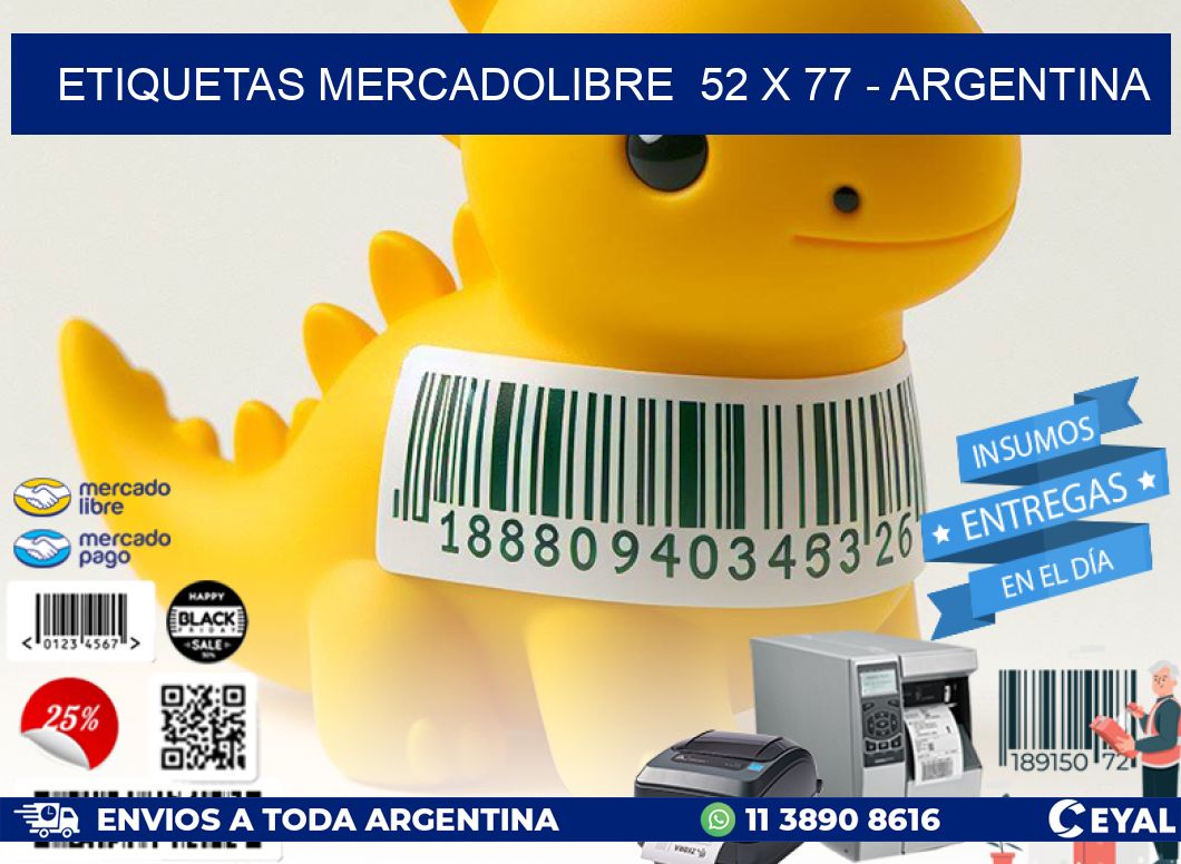 ETIQUETAS MERCADOLIBRE  52 x 77 - ARGENTINA