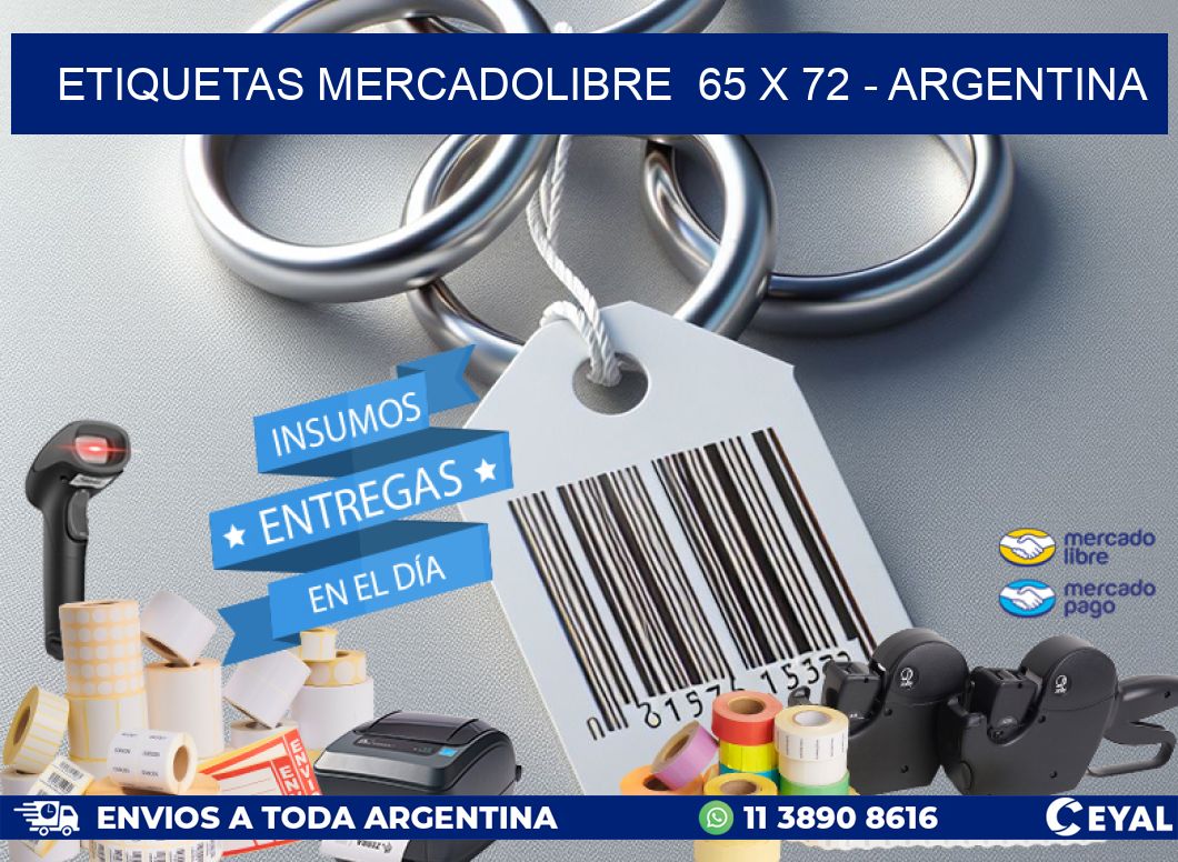 ETIQUETAS MERCADOLIBRE  65 x 72 - ARGENTINA