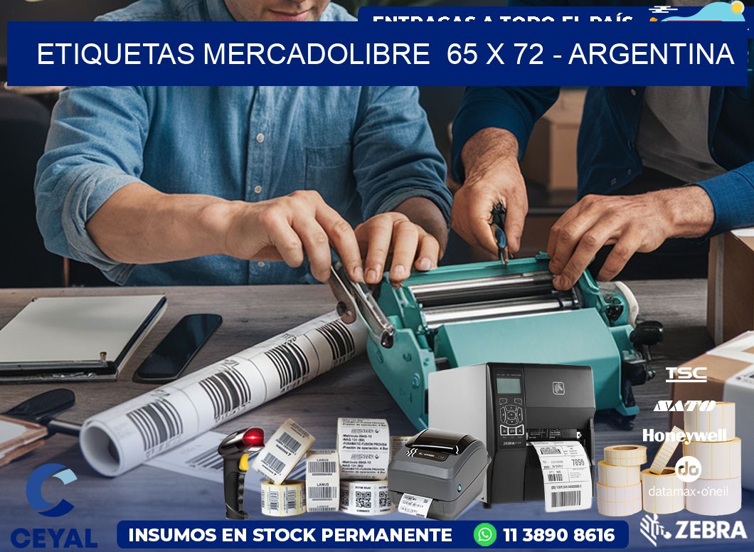 ETIQUETAS MERCADOLIBRE  65 x 72 - ARGENTINA