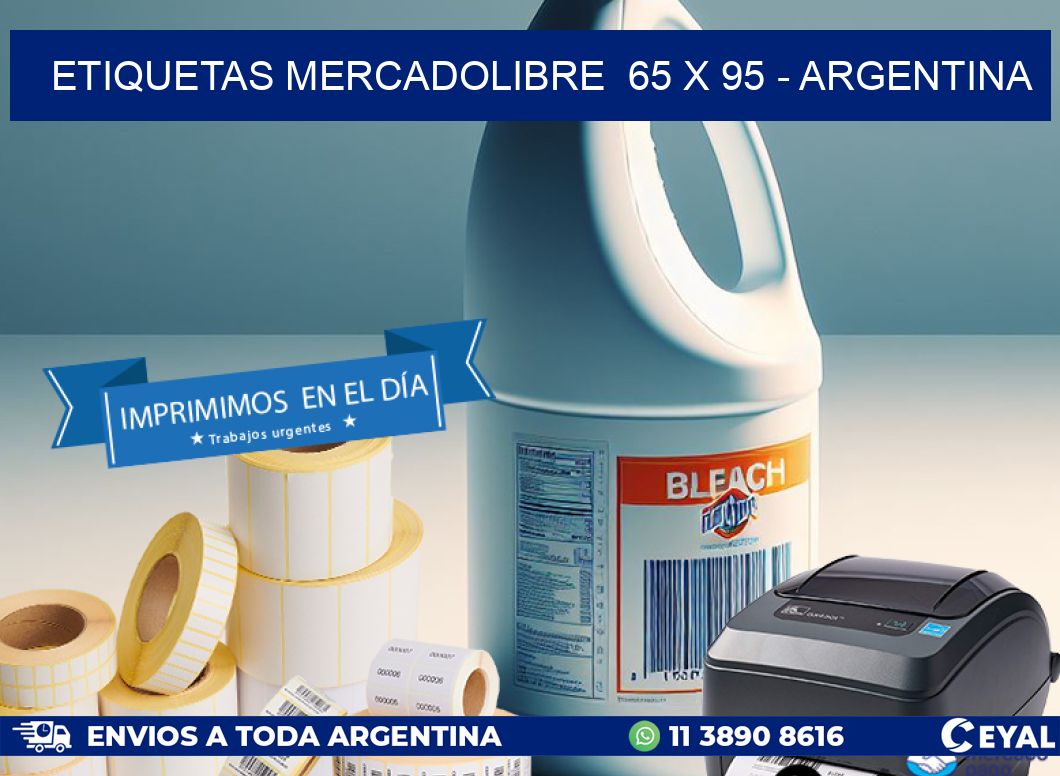 ETIQUETAS MERCADOLIBRE  65 x 95 - ARGENTINA