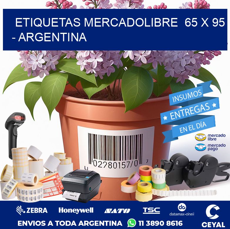 ETIQUETAS MERCADOLIBRE  65 x 95 - ARGENTINA