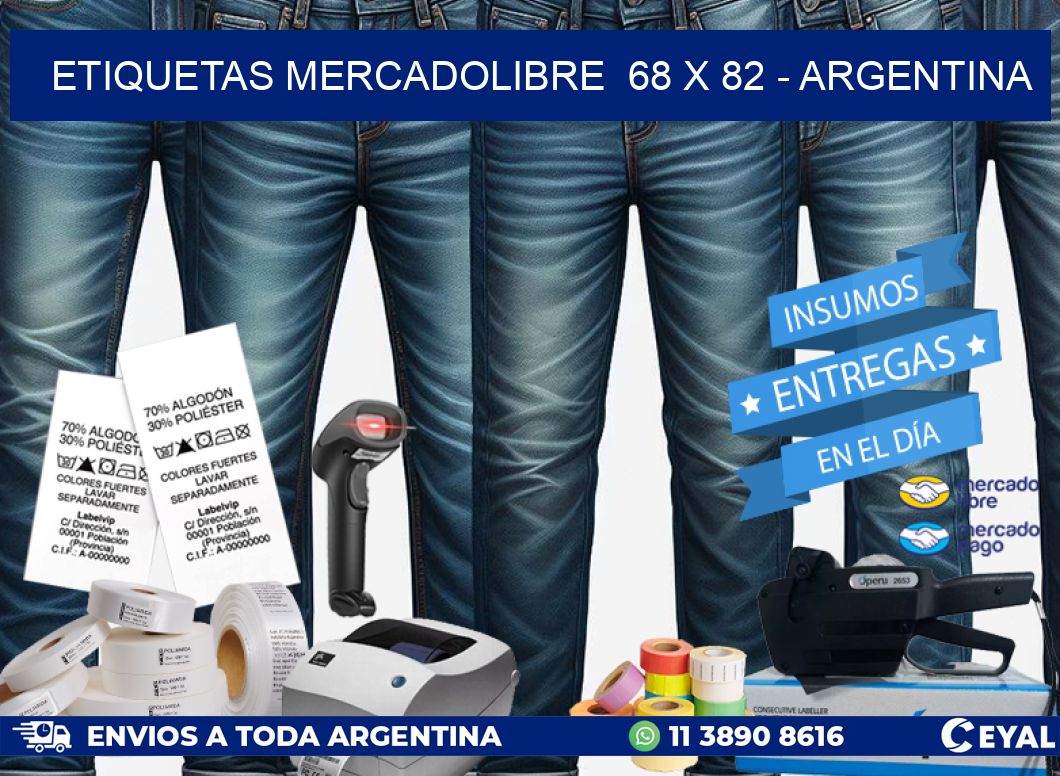 ETIQUETAS MERCADOLIBRE  68 x 82 – ARGENTINA