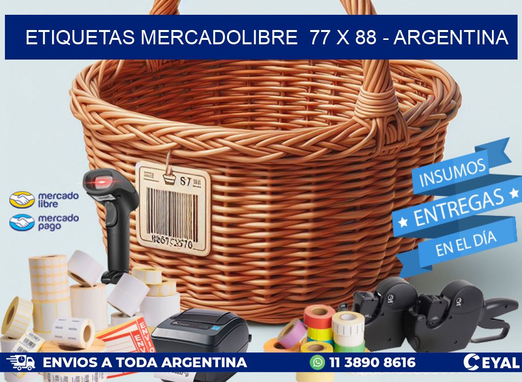 ETIQUETAS MERCADOLIBRE  77 x 88 - ARGENTINA