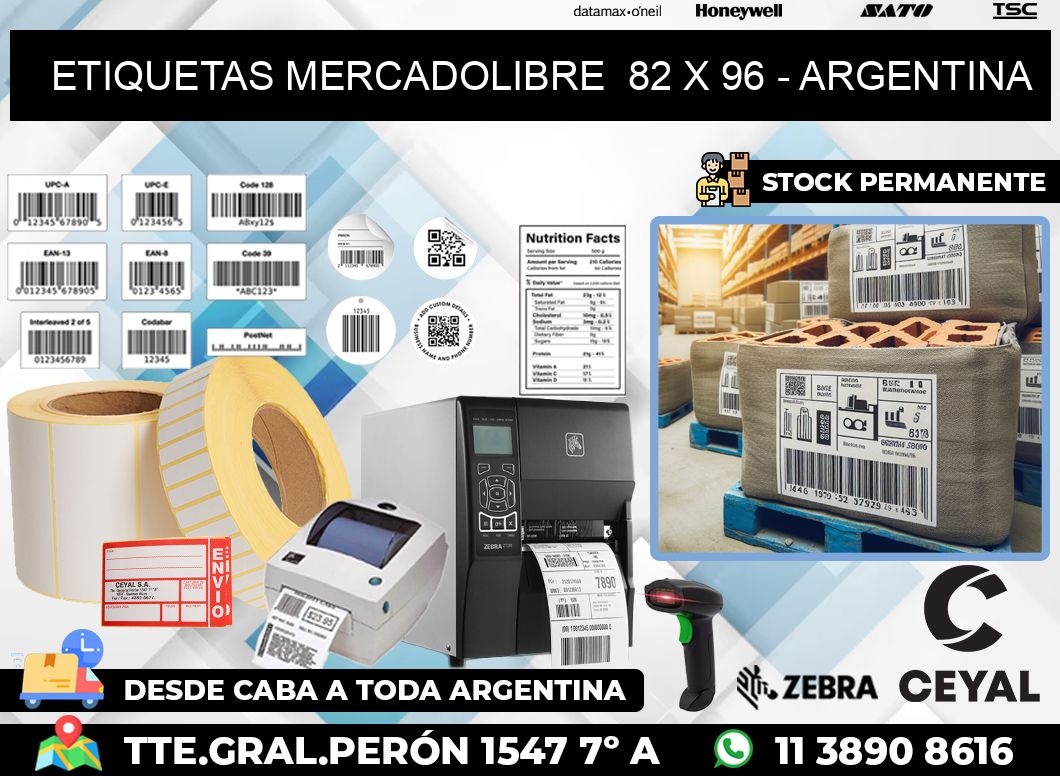 ETIQUETAS MERCADOLIBRE  82 x 96 – ARGENTINA