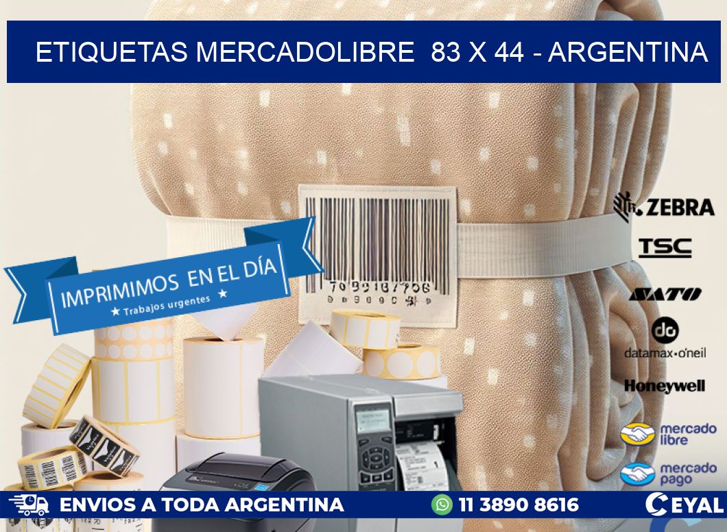 ETIQUETAS MERCADOLIBRE  83 x 44 - ARGENTINA