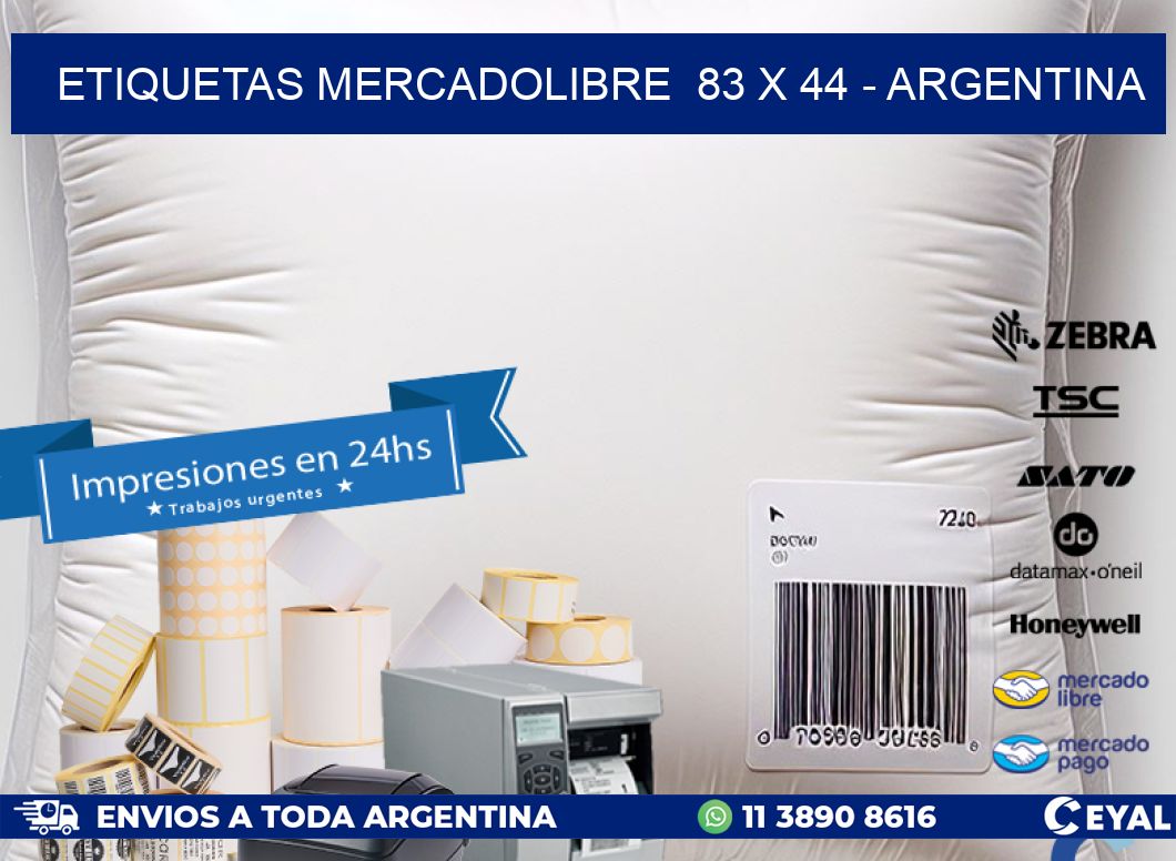 ETIQUETAS MERCADOLIBRE  83 x 44 - ARGENTINA