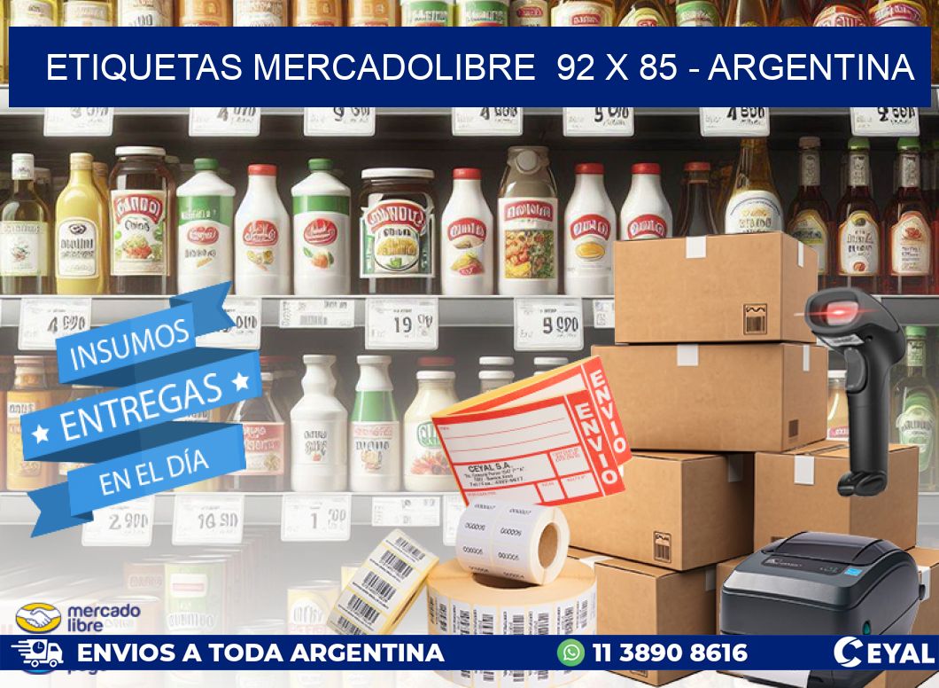 ETIQUETAS MERCADOLIBRE  92 x 85 - ARGENTINA