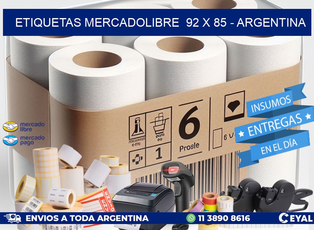 ETIQUETAS MERCADOLIBRE  92 x 85 - ARGENTINA