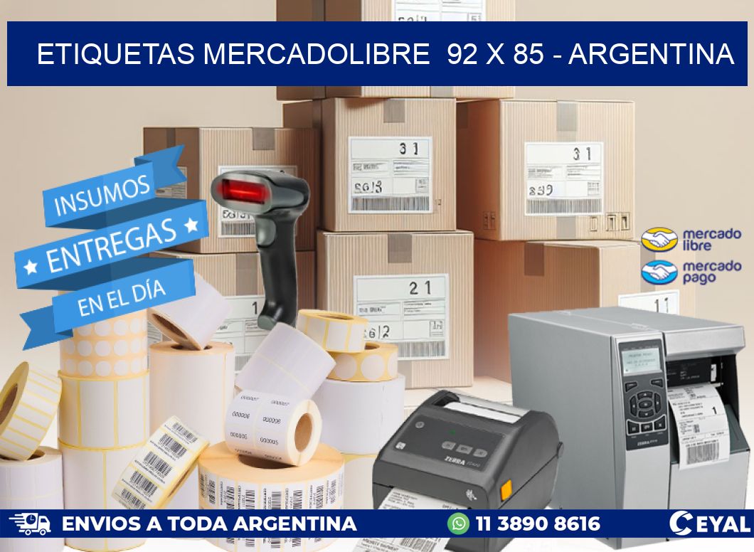 ETIQUETAS MERCADOLIBRE  92 x 85 – ARGENTINA