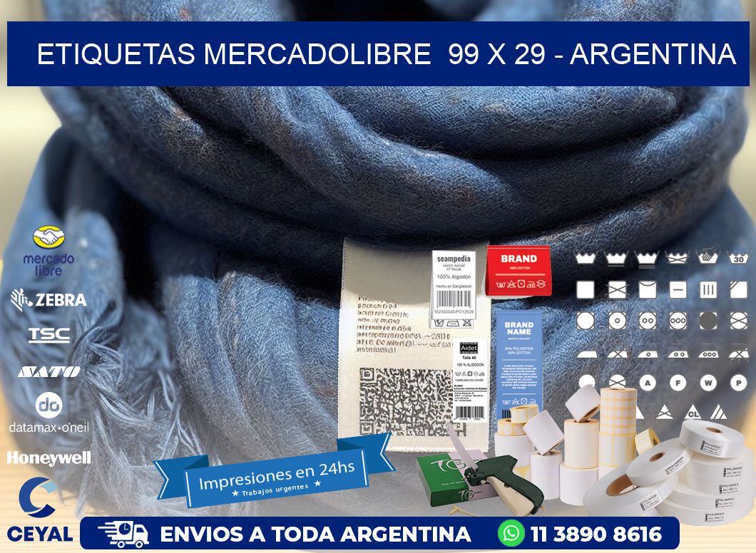 ETIQUETAS MERCADOLIBRE  99 x 29 - ARGENTINA