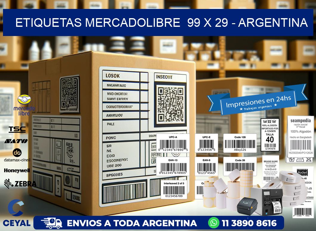 ETIQUETAS MERCADOLIBRE  99 x 29 – ARGENTINA