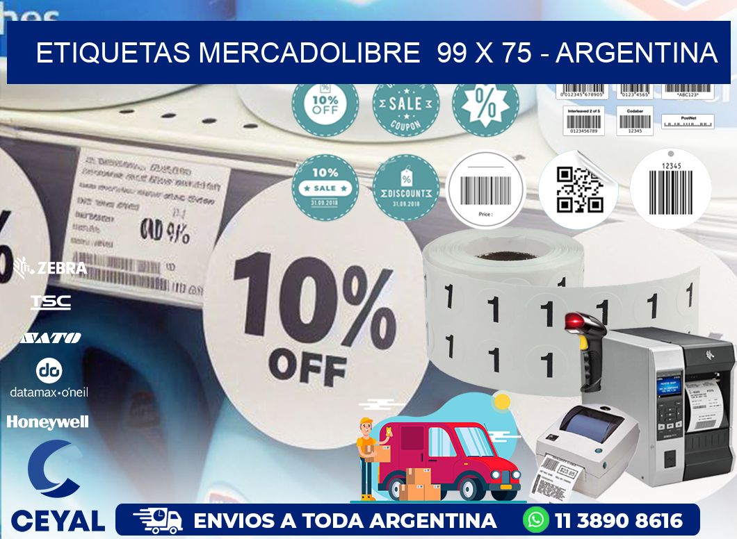 ETIQUETAS MERCADOLIBRE  99 x 75 - ARGENTINA