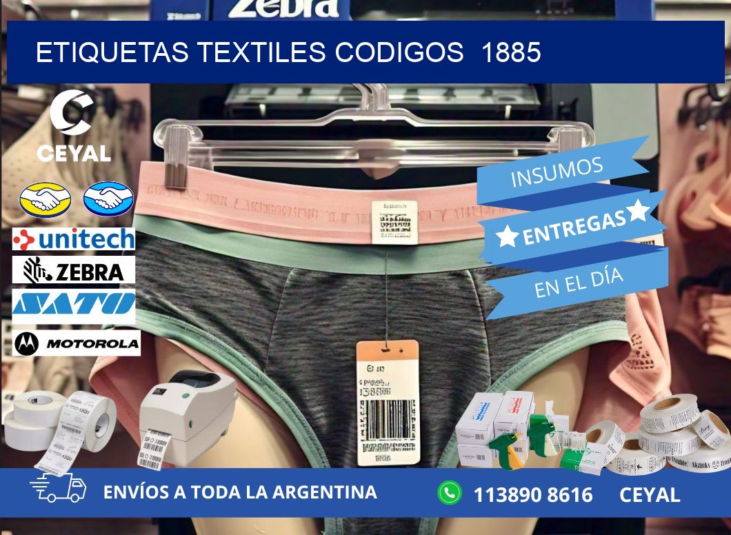 ETIQUETAS TEXTILES CODIGOS  1885