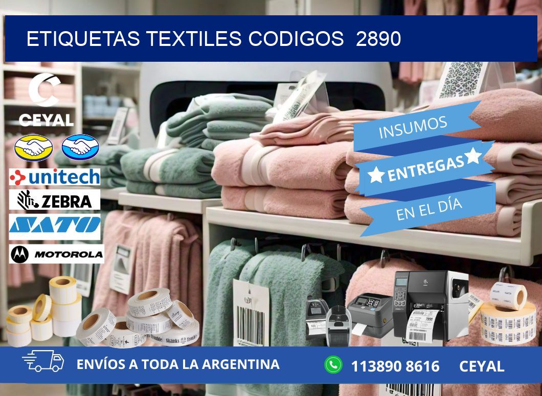 ETIQUETAS TEXTILES CODIGOS  2890