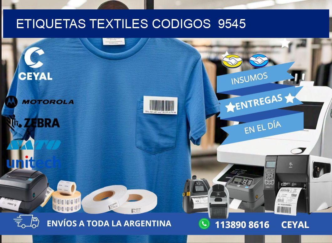 ETIQUETAS TEXTILES CODIGOS  9545